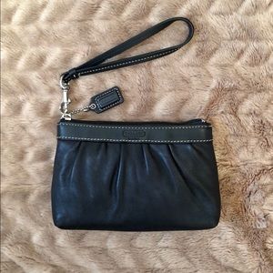 Coach wristlet black with silver tone hardware